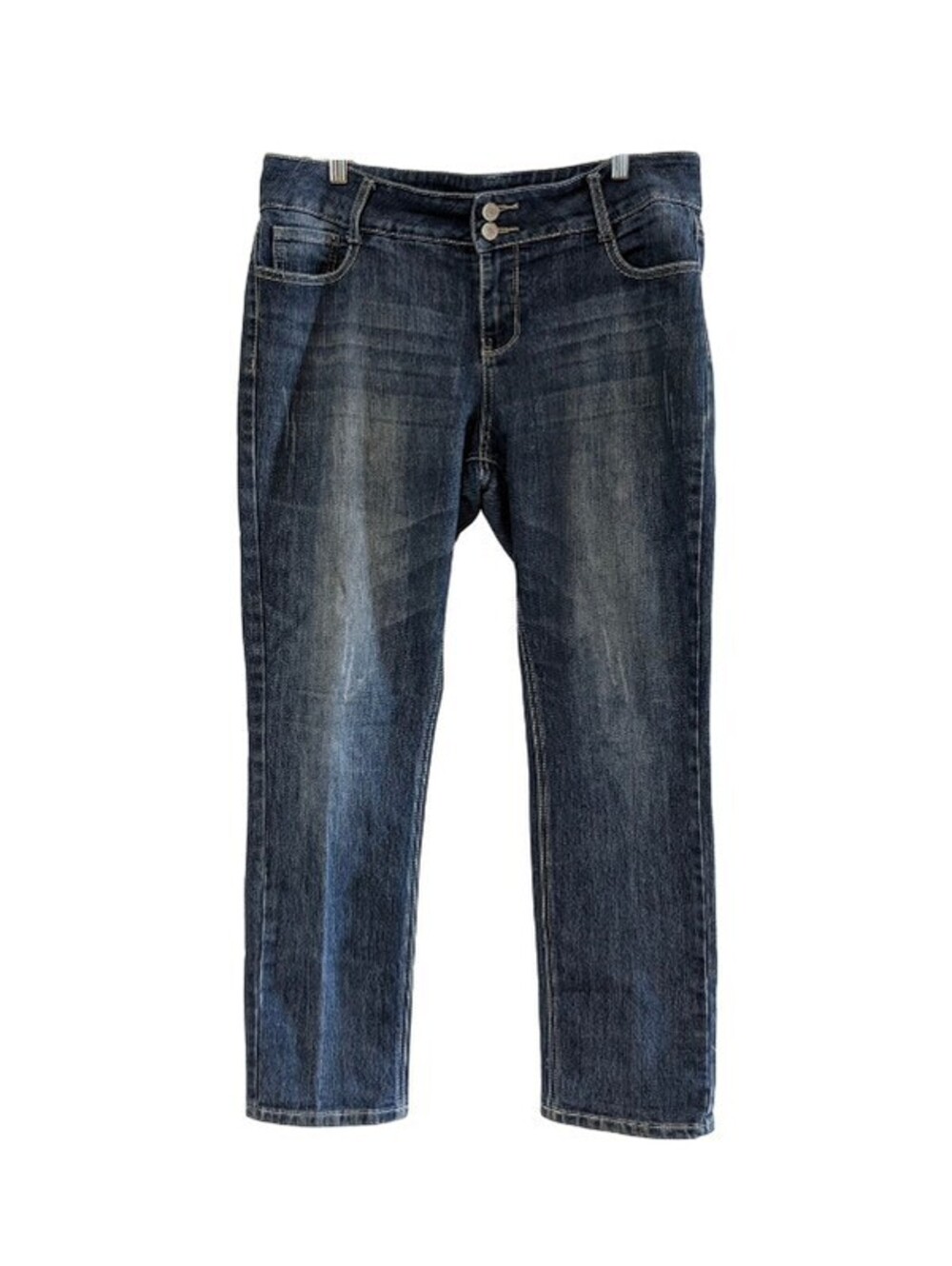 Absolutely Famous Women's Distressed Denim Jeans, Blue, Size 12, Five Pockets